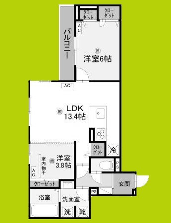 (仮称)D-ROOM八尾市東本町3丁目 間取り