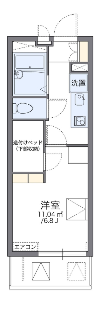レオパレスシャンブル高殿Ⅱ 間取り