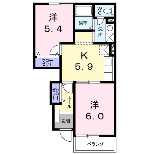 ヴィラカルフールⅡ 間取り