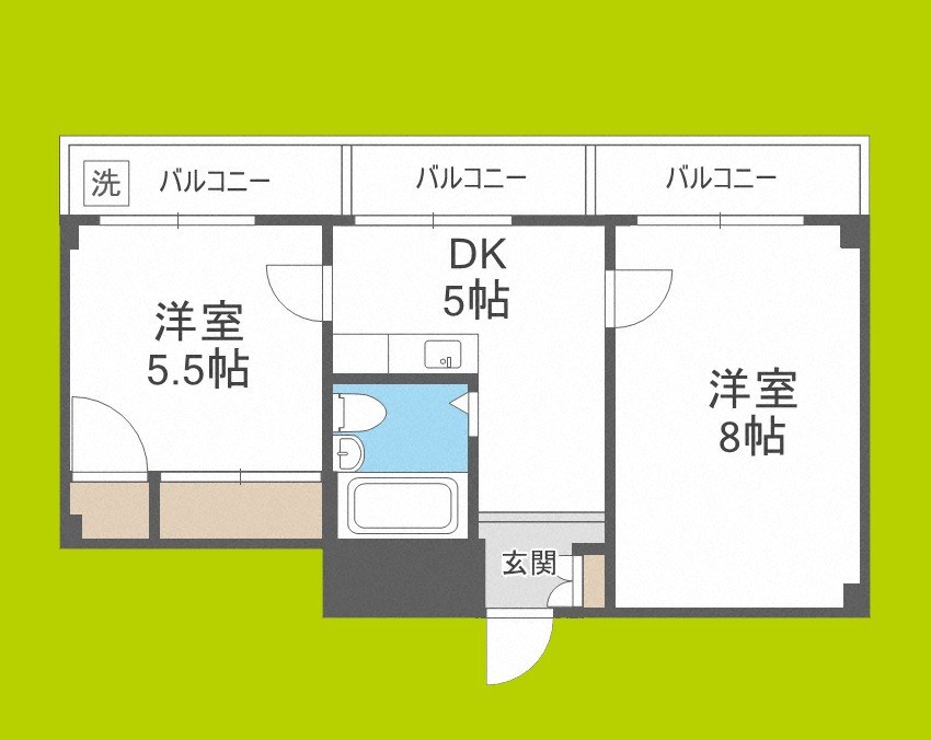 シャトー第2平野 間取り