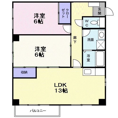 シャルマン上Ⅱ番館 間取り