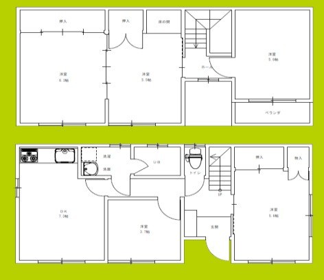 住吉区清水ヶ丘　貸戸建 間取り