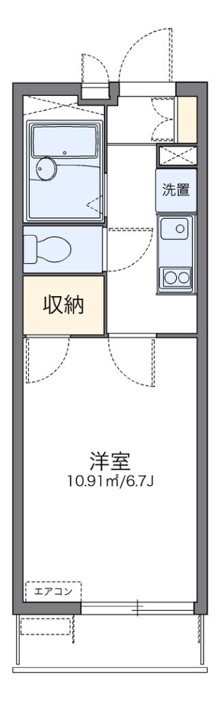 レオパレスフォンターナ老松 間取り