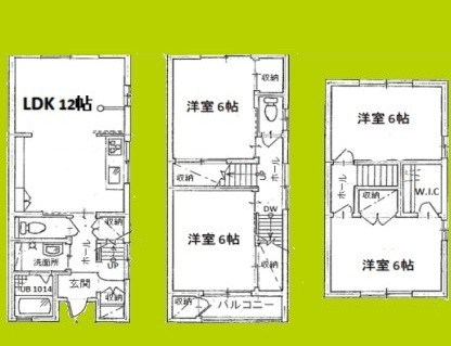平野宮町2丁目3階戸建 間取り