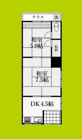 中川西2丁目16番貸家 間取り