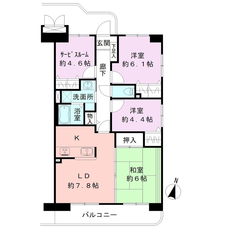 ヴェルビュ南笹口 間取り