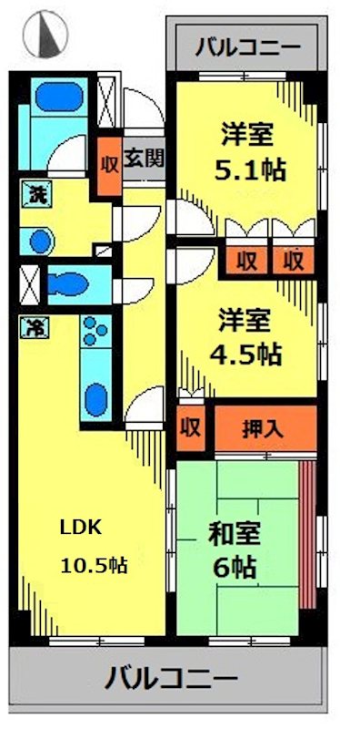 ヒルテラス稲城 間取り図