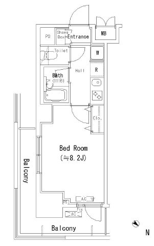 パークアクシス千葉 203号室 間取り