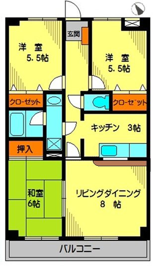 ベルヴィル 302号室 間取り