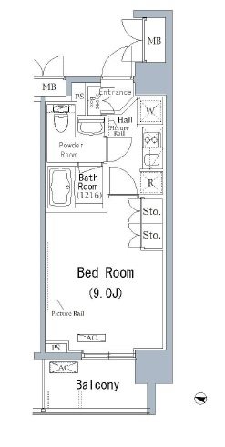 パークアクシス千葉新町 908号室 間取り