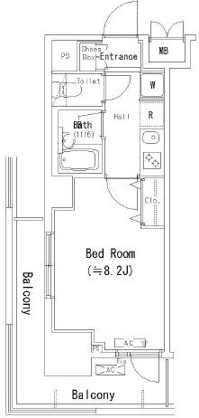 パークアクシス千葉 803号室 間取り