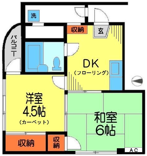 グリーンビュー芦川 101号室 間取り