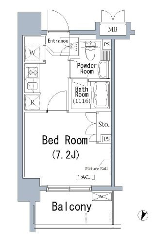 パークアクシス千葉新町 1110号室 間取り