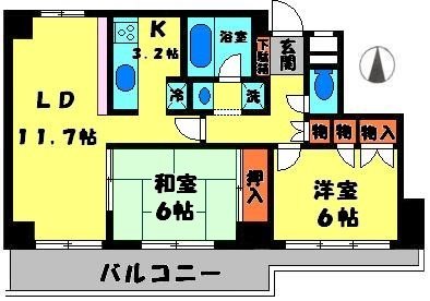 ブライトヒル 402号室 間取り