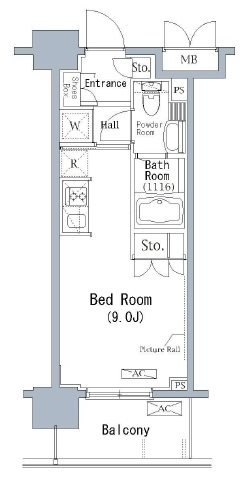 パークアクシス千葉新町 905号室 間取り