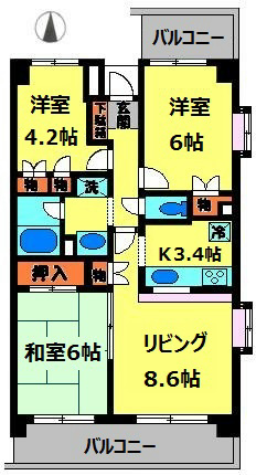 ブライトヒル 304号室 間取り