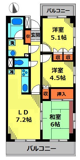 ヒルテラス稲城 301号室 間取り