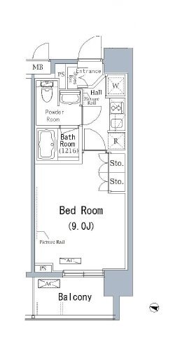 パークアクシス千葉新町 1108号室 間取り
