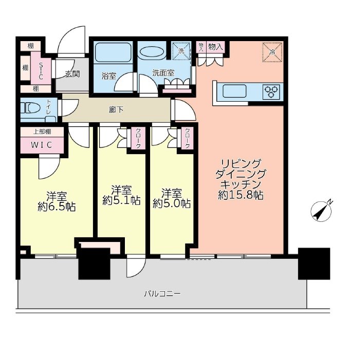 パークタワー勝どきミッド 間取り図