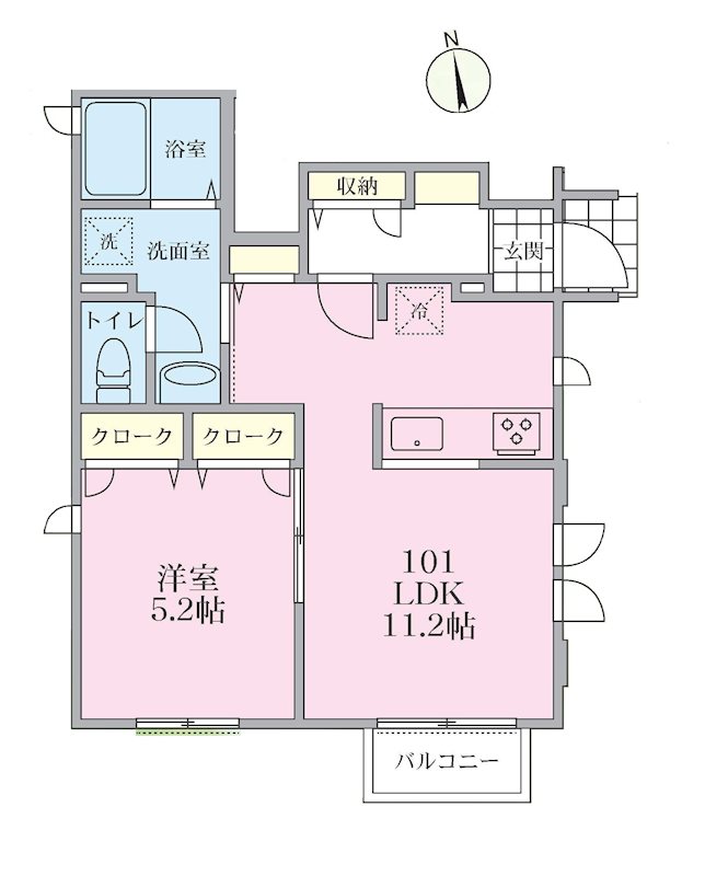 LANA南山Ⅱ 101号室 間取り