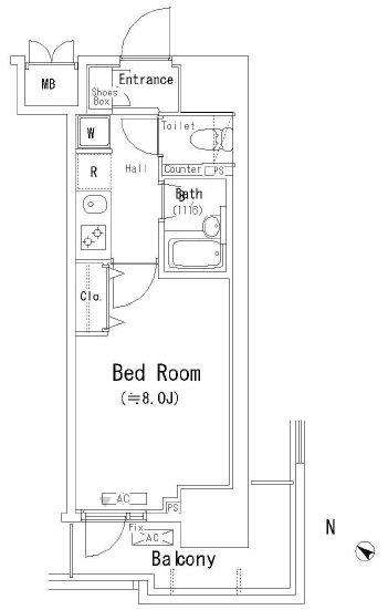 パークアクシス千葉 1004号室 間取り