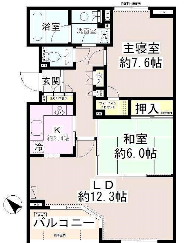 パティオス16番街 422号室 間取り