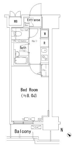 パークアクシス千葉 206号室 間取り