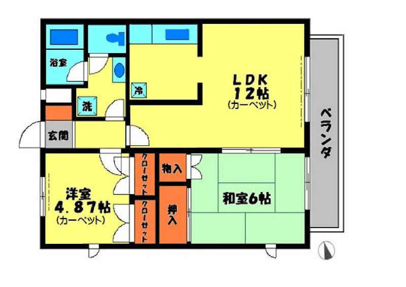 プレステージ稲城 205号室 間取り