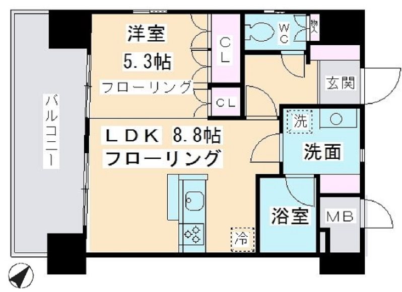デル・スール　テラス　 601号室 間取り