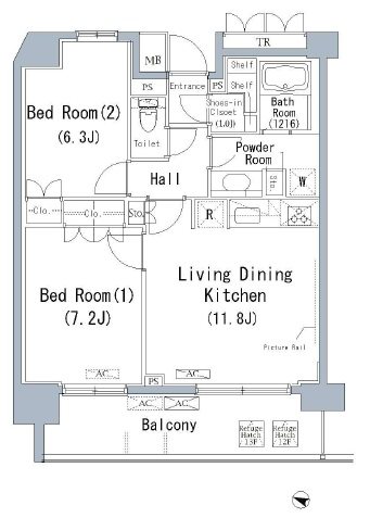 パークアクシス千葉新町 間取り図