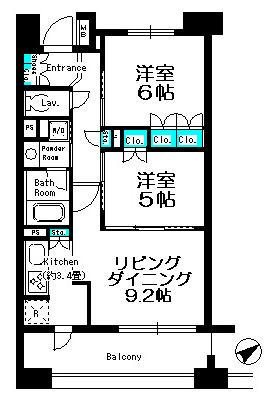 パークキューブ京王八王子Ⅱ 1203号室 間取り