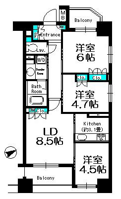 パークキューブ京王八王子Ⅱ 間取り図