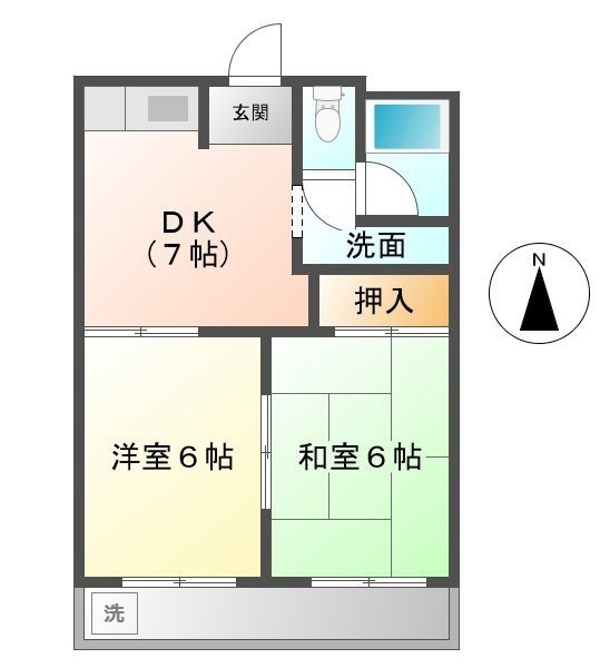 上ノ山ハイツⅡ 間取り