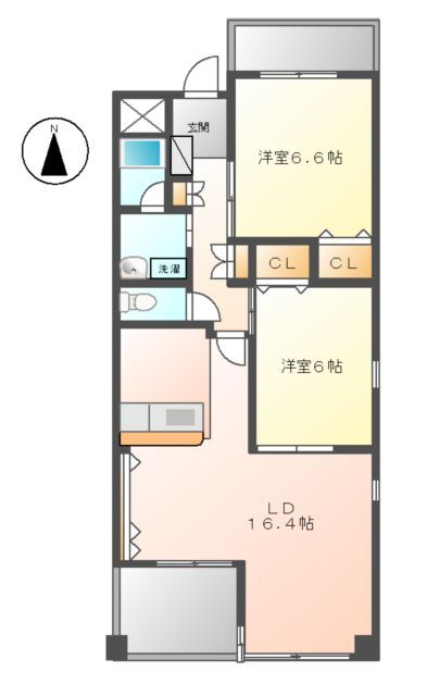 リジェールB棟 間取り
