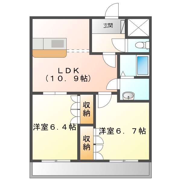 Ｆ・ロッシュ（エフロッシュ） 間取り