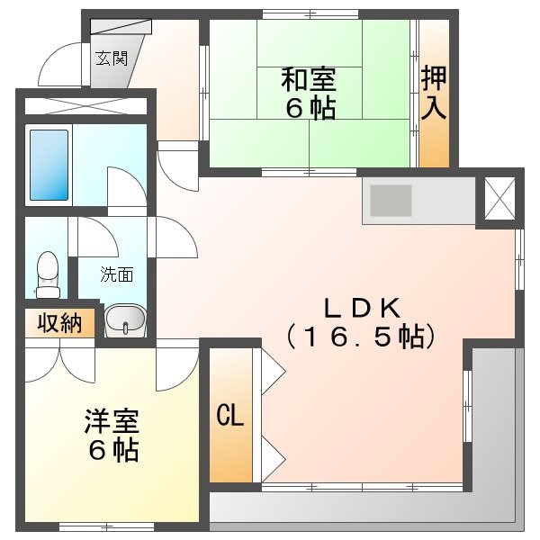 第2美芳ハイツ 間取り