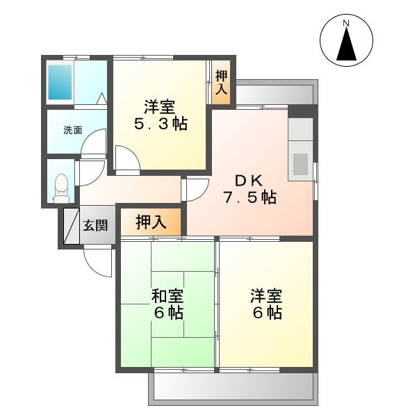グリーンパーク藤塚Ａ・Ｂ 間取り