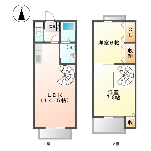 アビタシオン竹ノ山Ａ・Ｂ 間取り