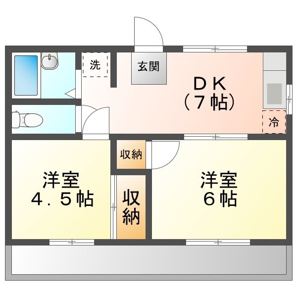 神の倉ハイツⅠ 間取り
