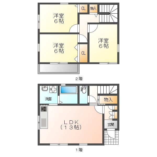 元八事2丁目貸家 間取り