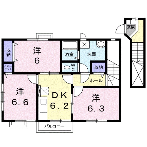 タウンホーム　Ａ棟 間取り
