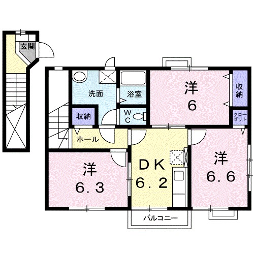 タウンホーム　Ａ棟 間取り