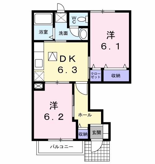 カーサ　アンソレイユＳ 間取り
