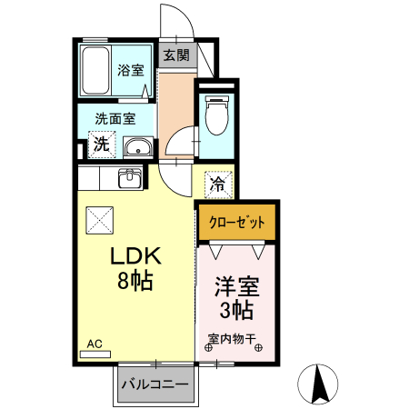 カエツリアルフィールドＤ－ｒｏｏｍ　Ｂ 間取り
