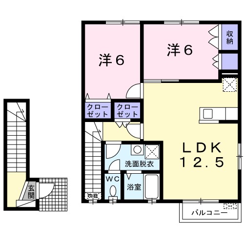 コンフォート岡小名Ａ 間取り