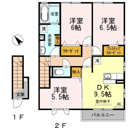 レスポワ－ル岡小名　Ｂ 間取り