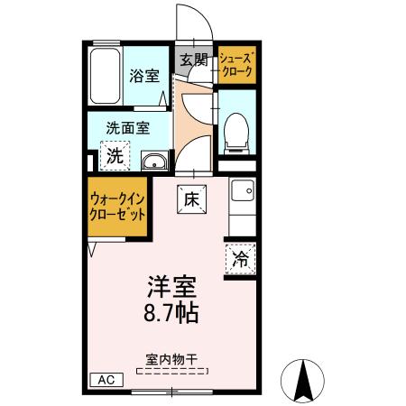 カエツリアルフィールドＤ－ｒｏｏｍ　Ａ 間取り