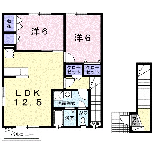 コンフォート岡小名Ｂ 間取り