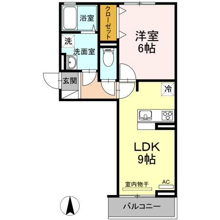下越物産Ｄ-ｒooｍ　Ａ 間取り