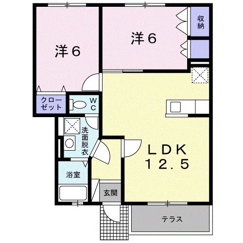 コンフォート岡小名Ａ 間取り